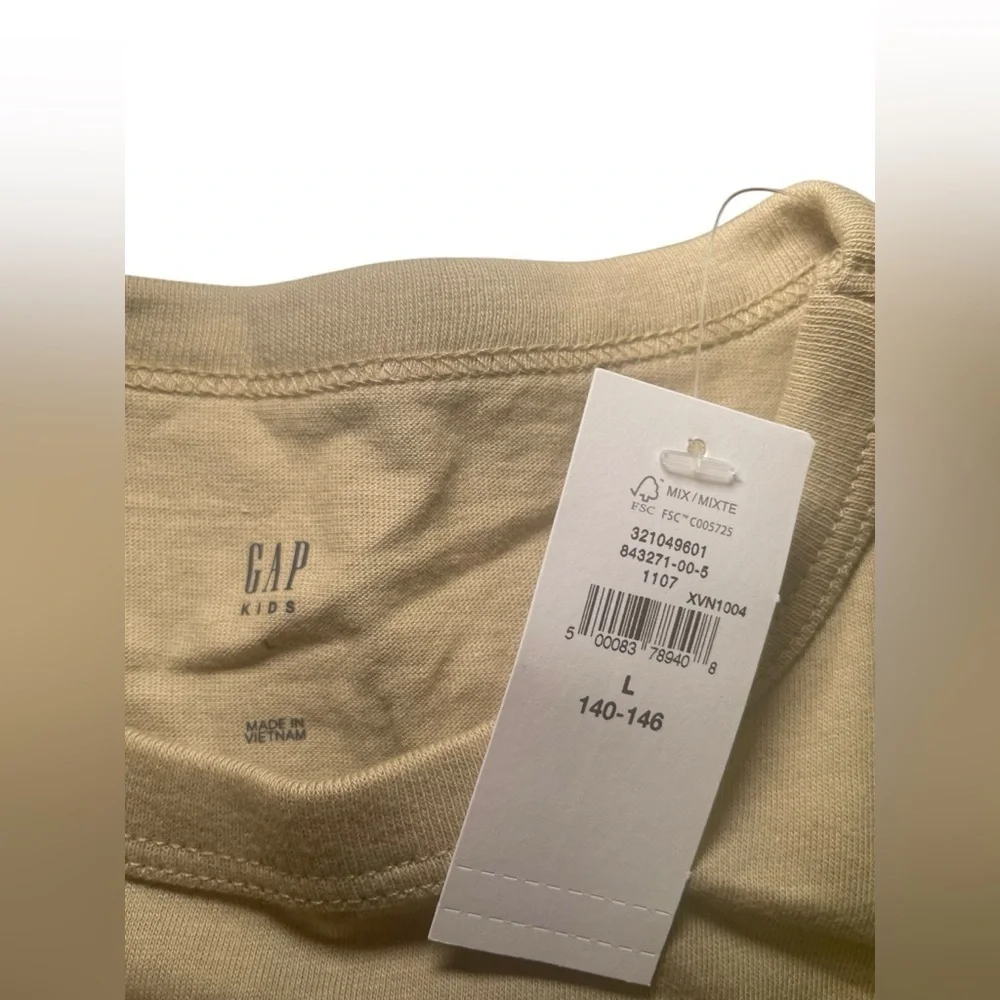 Gap Kids New Khaki Logo Tee Shirt Size Large